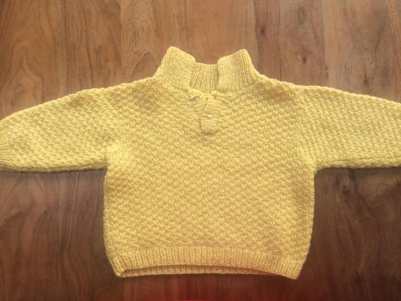 1960Er Jahre Kinder Wolle Hand Strickpullover Mit Wunderschönen Bleistift Knöpfe Banane Gelb Vintage 18M - 3Y von LovelyTingsVintage