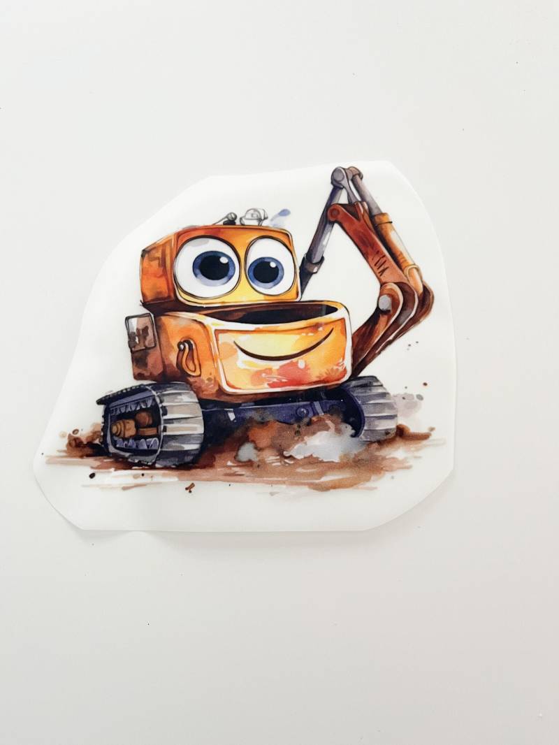 Bügelbild Bagger Mit Augen 15x16cm von LovelyUnikat