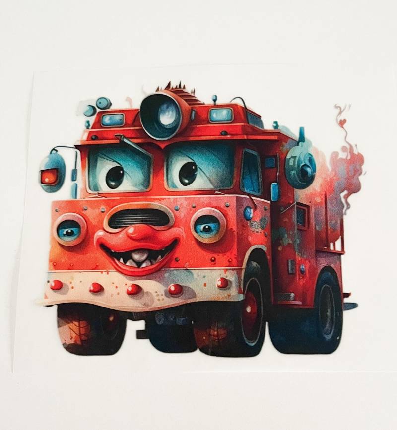 Bügelbild Feuerwehrauto 12x13cm von LovelyUnikat