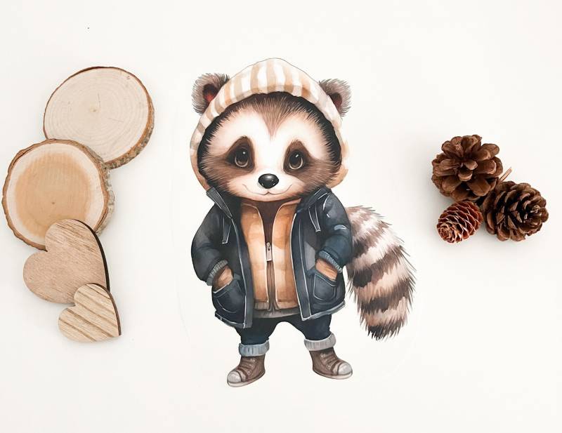 Bügelbild Waschbär 28x17cm von LovelyUnikat