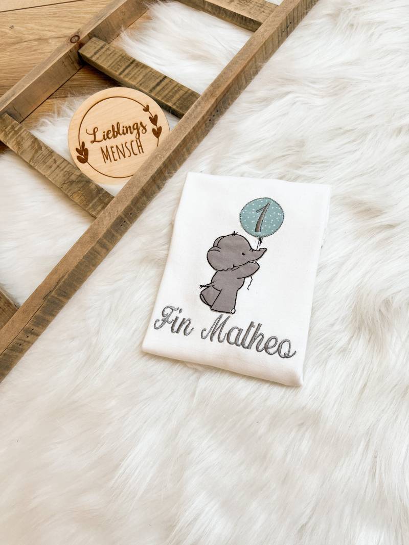 Geburtstagsshirt Elefant Mit Ballon von LovelyUnikat