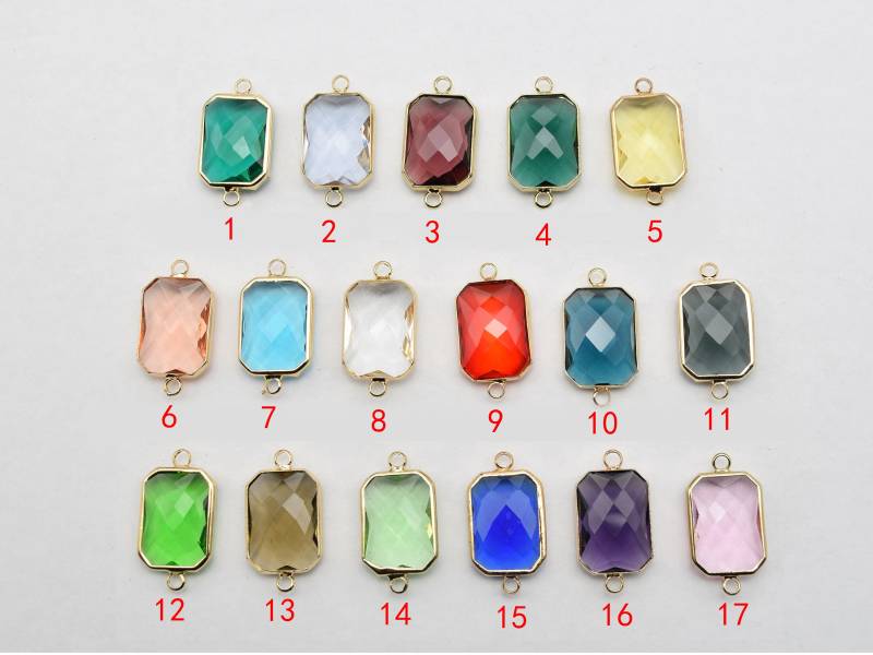 13 X 18 Mm Rechteckiger Kristallverbinder in Goldenem Metall Umwickelt von Lovelybeadllc