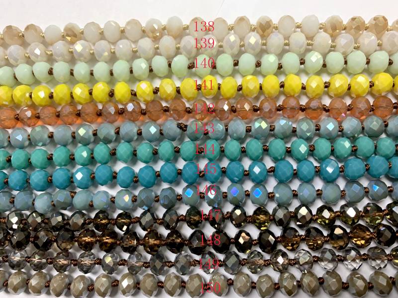 8 X 6 Mm Handgemachte Lange Geknotete Kristallhalsketten 36 Zoll Lang | 3 von Lovelybeadllc