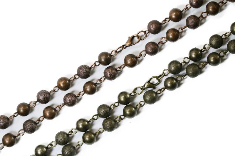 Halbe Stardust Und Hälfte Glatt Antik Kupfer Antike Bronze Runde Halskette | 36 Zoll Lang, 54 Lang | 4mm, 6mm, 8mm von Lovelybeadllc