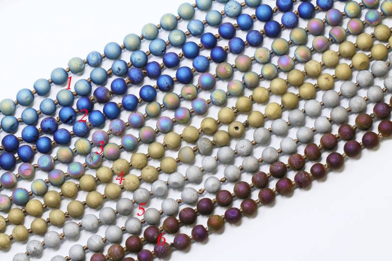 Schöne Perle Handgemachte 8mm Doppel Geknotet Druzy Halsketten 36 Zoll Lang von Lovelybeadllc