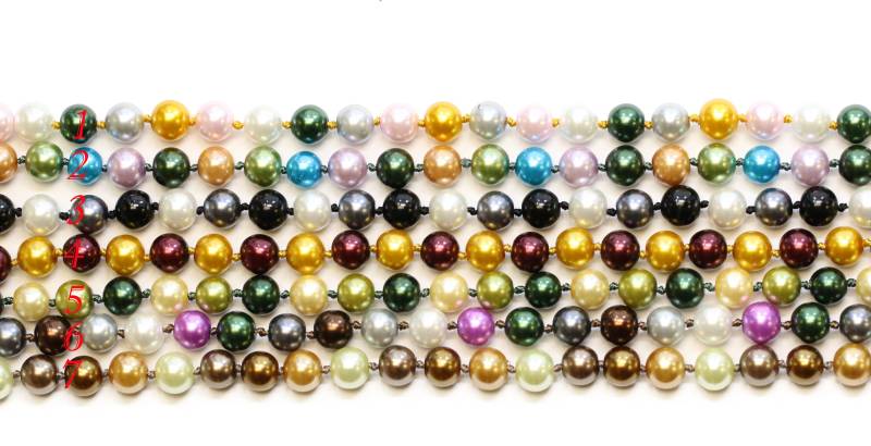 Schöne Perle Handmade Glass Pearl Doppel-Knotted Necklaces 52 Zoll Long in 8mm Und 10mm Multicolor von Lovelybeadllc