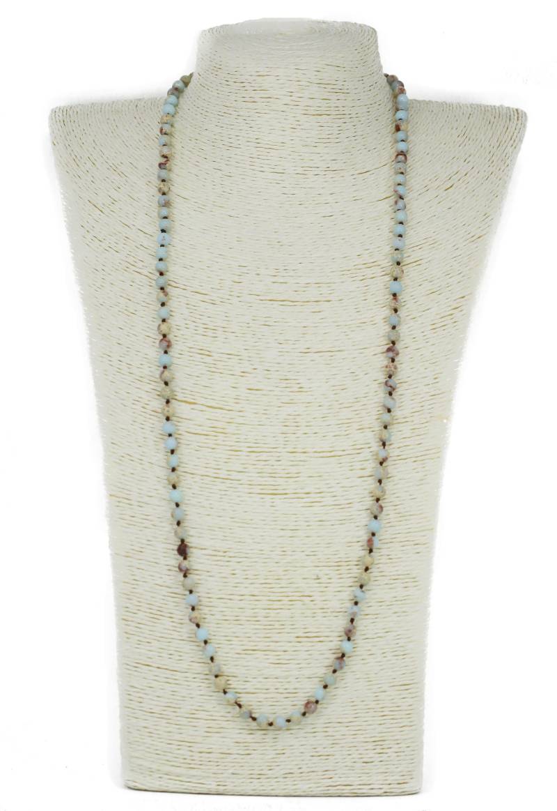 Schöne Perlen Handarbeit Doppel Geknüpft Impression Jaspis Lange Halsketten 6mm Lang/Vorgeknotete Halskette - Verschiedene Edelsteine von Lovelybeadllc