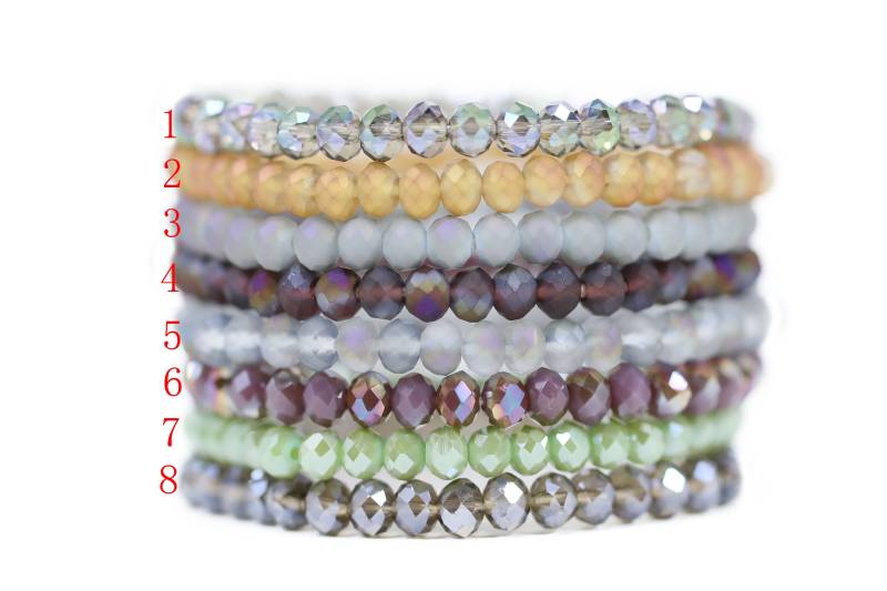 Schöne Perlen Handgemachte Dehnbare 6x4mm Kristall Armbänder | 7, 5 Zoll von Lovelybeadllc