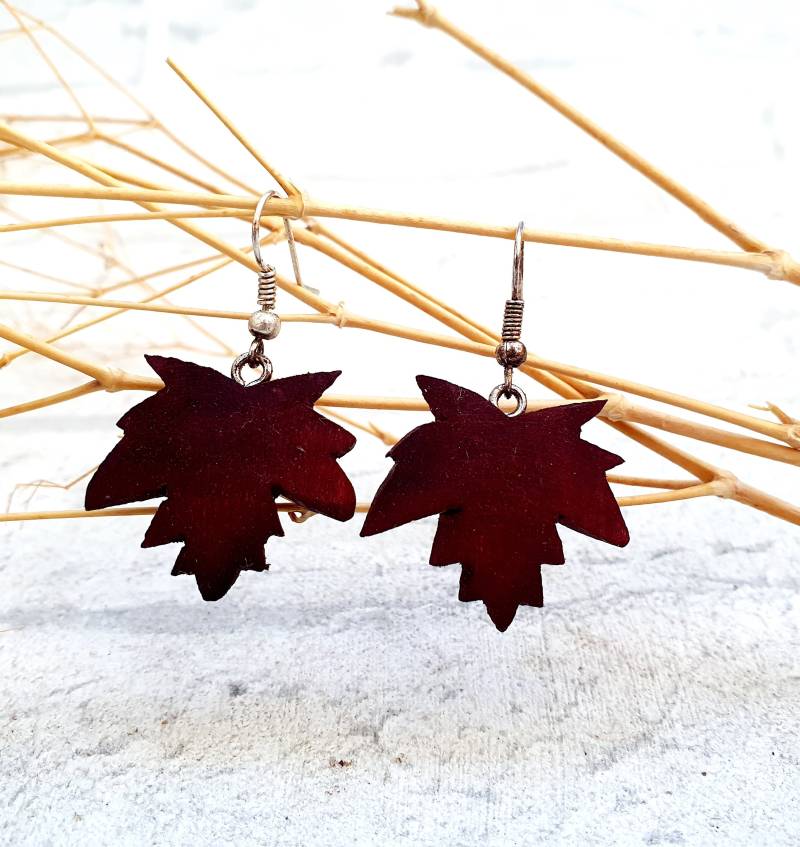 Herbst Schmuck Holzland Baumeln Ohrringe Ohrring Blatt Holzschmuck Holz Holzschmuck Earri von Lovelyblackpanther