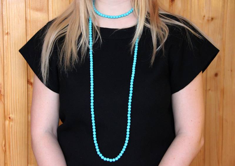 Türkis Halskette Schmuck Muttertag Geschenk Oma Für Perlen Lange Doppel Wickeln Von von Lovelyblackpanther