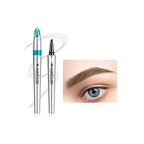 Lovelycat 3D Mikro beschichtete vier Ecken Augenbrauen Stift, 3D wasserdichte Mikro beschichtete vier Gabel Tattoo Stift, die natürliche und dauerhafte Augenbrauen Make-up schafft (1# Light brown) von Lovelycat