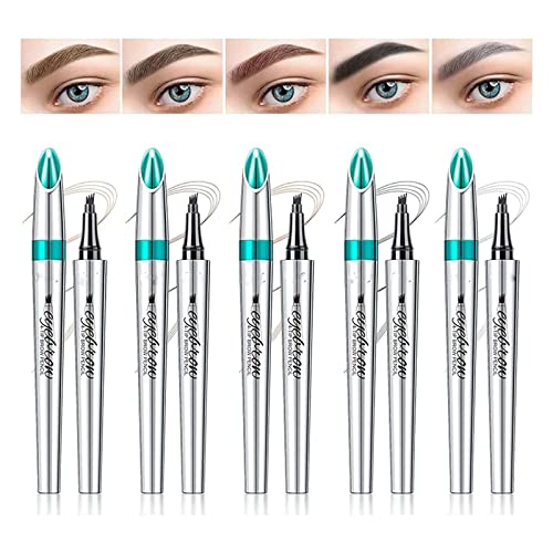 Lovelycat 3D Mikro beschichtete vier Ecken Augenbrauen Stift 3D wasserdichte Mikro beschichtete vier Gabel Tattoo Stift die natürliche und dauerhafte Augenbrauen Make-up schafft (5PC) von Lovelycat