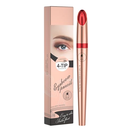 Lovelycat 4-Gabel Spitze Tattoo Stift, 3D Microblading 4-Spitze Augenbrauen Stift, 3D wasserdichte Microblading Augenbrauen Stift, wasserdicht, schweißfest und nicht backen (1#Light brown) von Lovelycat