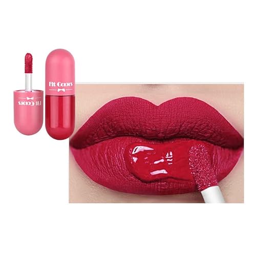 Lovelycat 5-Farben-Matt-Lippenstift-Set Lippen Glasur Roter Lippenstift Lippenstift für Frauen Antihaft-Becher Nicht verblassender wasserdichter matter Lippenstift Teasy-Farbe die dauer (03 rose red) von Lovelycat