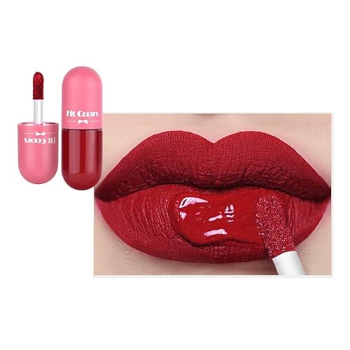 Lovelycat 5-Farben-Matt-Lippenstift-Set Lippen Glasur Roter Lippenstift Lippenstift für Frauen Antihaft-Becher Nicht verblassender wasserdichter matter Lippenstift Teasy-Farbe die dauer (05 dark red) von Lovelycat