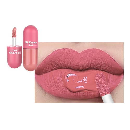 Lovelycat 5-farbiger matter Lippenstift Lippenstift Set Lippenstift roter Lippenstift Frauen Antihaft Becher Blasenfrei wasserdichter matter Lippenstift tawny (01 coral pink) von Lovelycat