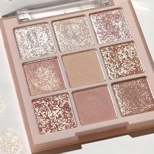 Lovelycat 9-Farben Glitter Lidschatten Make-up Palette, Lidschatten Pulver, Matte Hochpigmentierte Bunte,Cremige Textur für langanhaltende Lidschatten Pulver Kosmetik, natürliche wasserdichte (04#) von Lovelycat