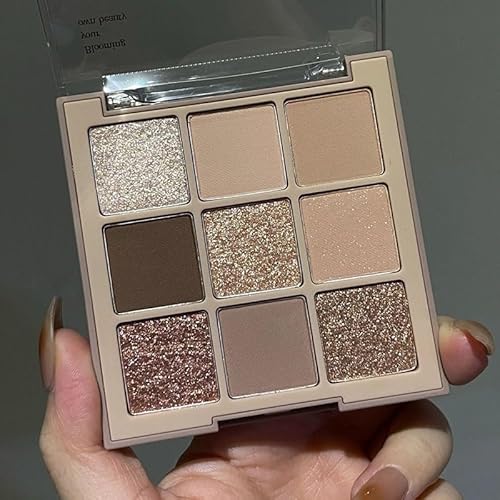 Lovelycat 9-Farben Glitter Lidschatten Make-up Palette, Lidschatten Pulver, Matte Hochpigmentierte Bunte,Cremige Textur für langanhaltende Lidschatten Pulver Kosmetik, natürliche wasserdichte (05#) von Lovelycat