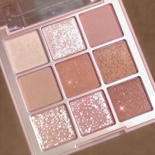 Lovelycat 9-Farben Glitter Lidschatten Make-up Palette, Lidschatten Pulver, Matte Hochpigmentierte Bunte,Cremige Textur für langanhaltende Lidschatten Pulver Kosmetik, natürliche wasserdichte (10#) von Lovelycat