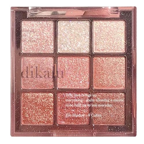 Lovelycat 9-Farben Glitter Lidschatten Make-up Palette, Lidschatten Pulver, Matte Hochpigmentierte Bunte,Cremige Textur für langanhaltende Lidschatten Pulver Kosmetik, natürliche wasserdichte (13#) von Lovelycat