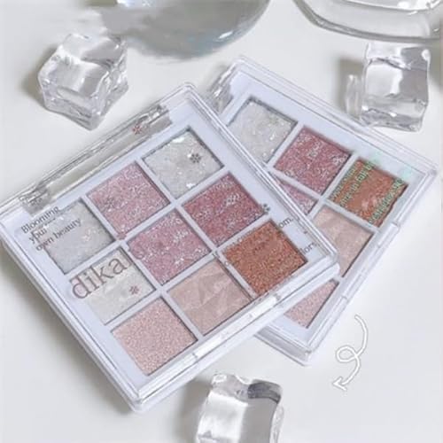 Lovelycat 9-Farben Glitter Lidschatten Make-up Palette, Lidschatten Pulver, Matte Hochpigmentierte Bunte,Cremige Textur für langanhaltende Lidschatten Pulver Kosmetik, natürliche wasserdichte (25#) von Lovelycat