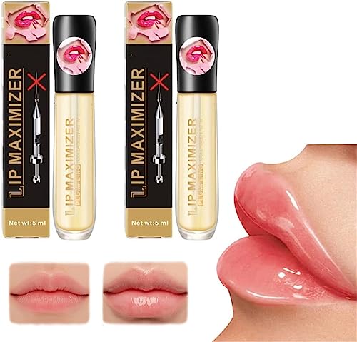 Lovelycat Vitamin E Lip Plumping Serum Lip Hyaluronic Lip Plumper Lip Plumping Serum Instant Lip Filler für Feuchtigkeit Beseitigung Trockenheitsfalten Verbessert Plump Gloss (2PC) von Lovelycat