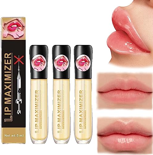 Lovelycat Vitamin E Lip Plumping Serum Lip Hyaluronic Lip Plumper Lip Plumping Serum Instant Lip Filler für Feuchtigkeit Beseitigung Trockenheitsfalten Verbessert Plump Gloss (3PC) von Lovelycat