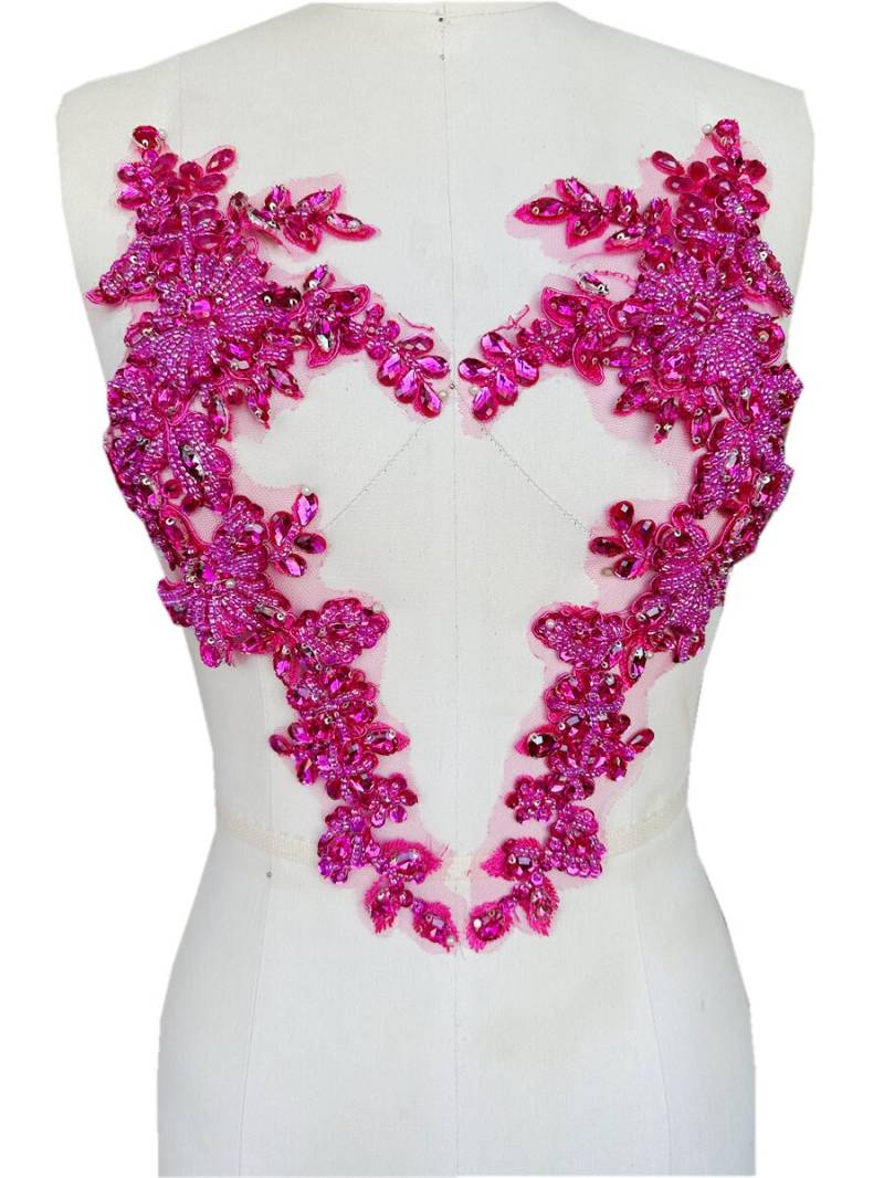 2-Teiliges Set Luxuriöse Handgemachte Strass Perlen Applikation Patch, Hochzeit Brautkleid Helle Diamant Abendkleid Zubehör 2-Teiliges Set Luxuriöse Handgemachte Strass Perlen Applikation Patch, Hochzeit Brautkleid Helle Diamant Abendkleid Zubehör von LovelylaceStore