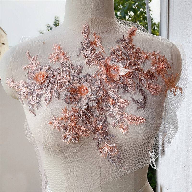 Bunte Perlen Feste Blume Stickerei Spitze Applikation Patch, Brautkleid Applikation, Abendkleid Gestickte Applikationen 27cmx36cm Bunte Perlen Feste Blume Stickerei Spitze Applikation Patch, Brautkleid Applikation, Abendkleid Gestickte Applikationen 27cmx36cm von LovelylaceStore