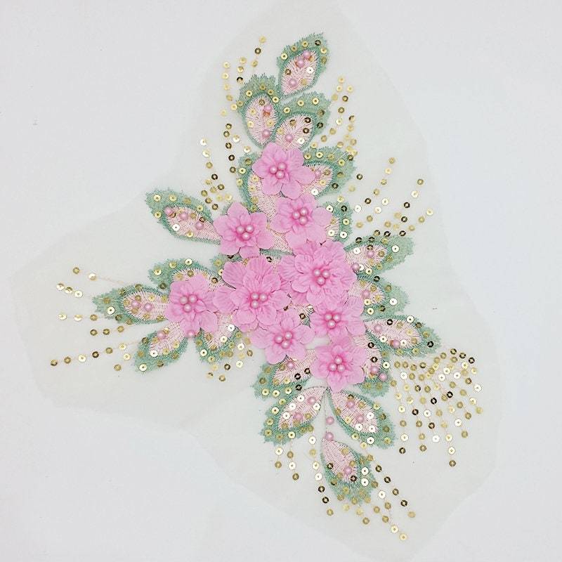 Handgemachte Solide Perle Perlenstickerei Spitze Applikation Patch, Brautkleid Applikation, Diy Prom Kleid Zubehör, Solide Blume Patch Handgemachte Solide Perle Perlenstickerei Spitze Applikation Patch, Brautkleid Applikation, Diy Prom Kleid Zubehör, Solide Blume Patch von LovelylaceStore