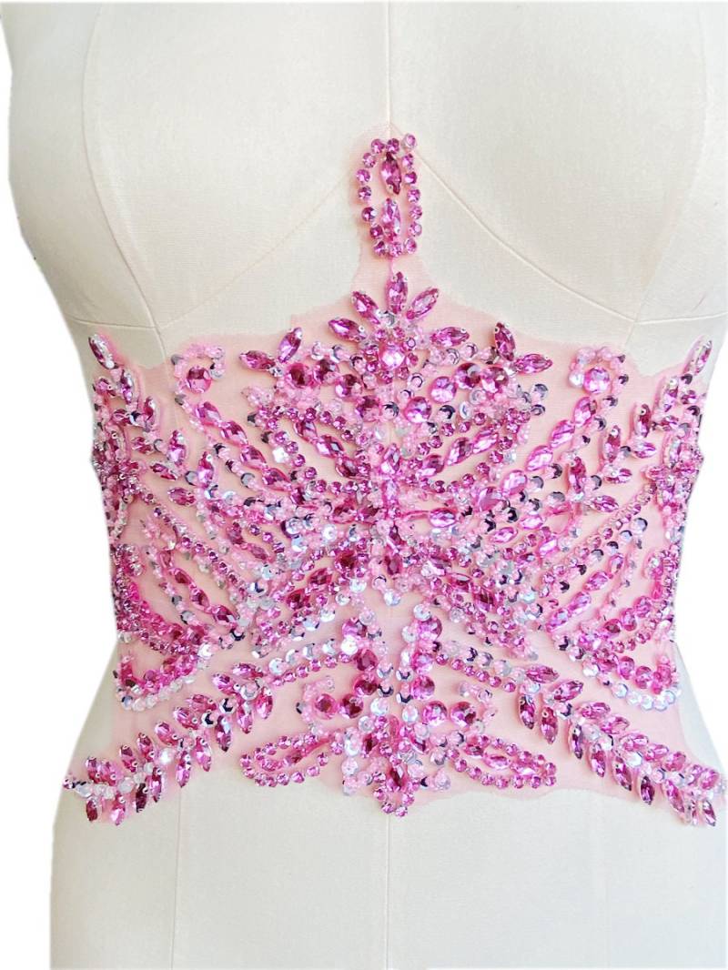 Handmade Strass Aufkleber Stickerei Spitze Applikation Patch Für Hochzeitskleid, Mehrfarbige Flash Abendkleid Taille Handmade Strass Aufkleber Stickerei Spitze Applikation Patch Für Hochzeitskleid, Mehrfarbige Flash Abendkleid Taille von LovelylaceStore