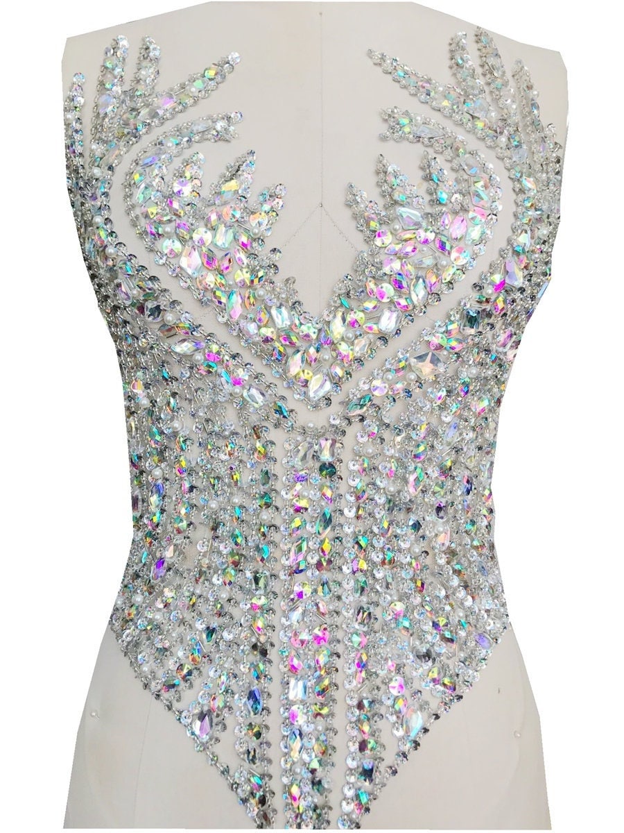Luxuriöse Handgemachte Strass Applikationen Perlen Applikation Patch, Blinkendes Brautkleid Abendkleid Zubehör Luxuriöse Handgemachte Strass Applikationen Perlen Applikation Patch, Blinkendes Brautkleid Abendkleid Zubehör von LovelylaceStore