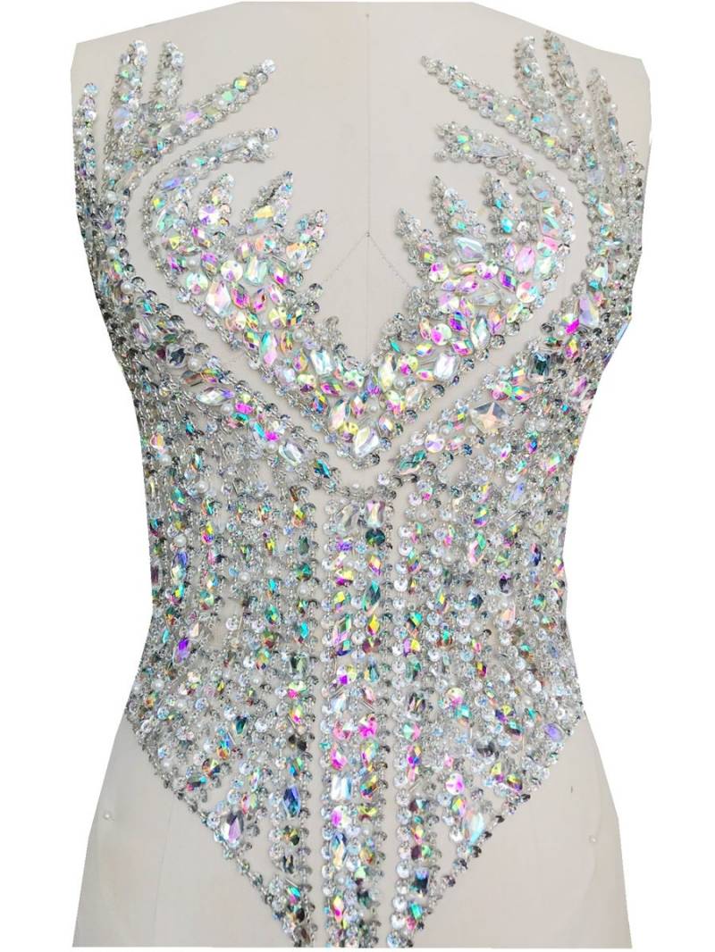 Luxuriöse Handgemachte Strass Applikationen Perlen Applikation Patch, Bunte Diamanten Brautkleid Abendkleid Zubehör Luxuriöse Handgemachte Strass Applikationen Perlen Applikation Patch, Bunte Diamanten Brautkleid Abendkleid Zubehör von LovelylaceStore