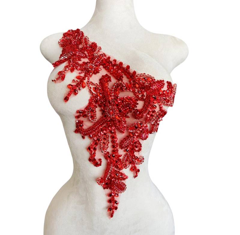 Luxuriöse Handgemachte Strass Perlen Patch, Hochzeitskleid Helle Diamanten Vorne Brust Single Schulter Spitze Applikation Abendkleid Zubehör Luxuriöse Handgemachte Strass Perlen Patch, Hochzeitskleid Helle Diamanten Vorne Brust Single Schulter Spitze Applikation Abendkleid Zubehör von LovelylaceStore