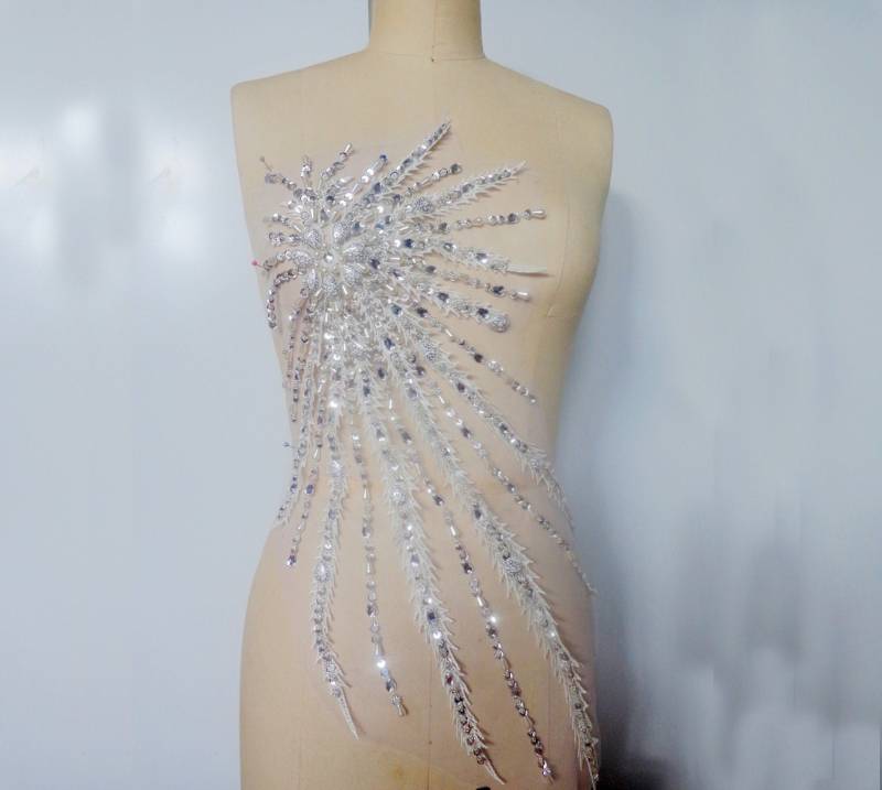 Luxuriöse Strass Applikationen Perlen Applikation Patch, Hochzeit Brautkleid Helle Diamant Abendkleid Zubehör Luxuriöse Strass Applikationen Perlen Applikation Patch, Hochzeit Brautkleid Helle Diamant Abendkleid Zubehör von LovelylaceStore