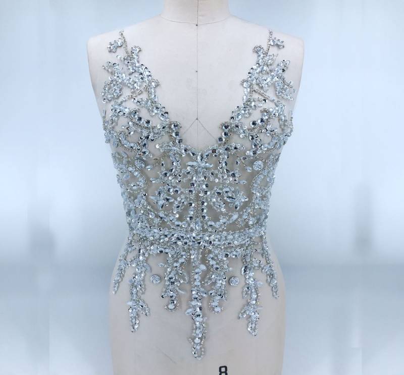 Luxuriöse Strass Applikationen Perlen Brust Applikation Patch, Hochzeit Brautkleid Helle Diamant Abendkleid Zubehör Luxuriöse Strass Applikationen Perlen Brust Applikation Patch, Hochzeit Brautkleid Helle Diamant Abendkleid Zubehör von LovelylaceStore