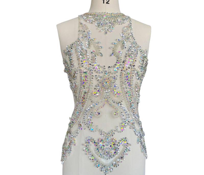 Luxuriöse Strass Applikationen Perlen Brust Applikation Patch, Hochzeit Brautkleid Helle Diamant Abendkleid Zubehör Luxuriöse Strass Applikationen Perlen Brust Applikation Patch, Hochzeit Brautkleid Helle Diamant Abendkleid Zubehör von LovelylaceStore