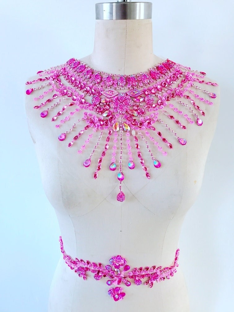 Luxuriöse Strass Applikationen Perlen Kragen Und Gürtel Applikation Patch, Hochzeit Brautkleid Abendkleid Zubehör von LovelylaceStore