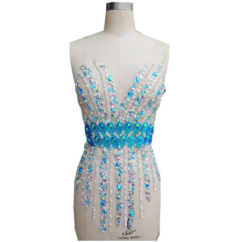 Luxuriöse Strass Applikationen Perlen Patch, Hochzeit Brautkleid Helle Diamant Applikation Abendkleid Zubehör von LovelylaceStore