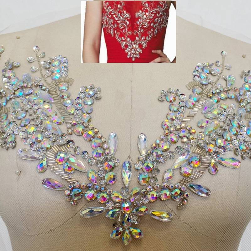 Luxuriöser Handgefertigter Strass-Applikations-Aufnäher Mit Perlenkragen, Buntes Diamant-Brautkleid-Abschlussball-Kleid-Zubehör Luxuriöser Handgefertigter Strass-Applikations-Aufnäher Mit Perlenkragen, Buntes Diamant-Brautkleid-Abschlussball-Kleid-Zubehör von LovelylaceStore