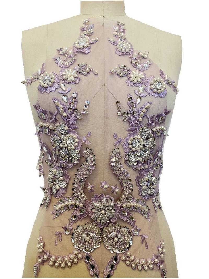 Luxuriöser Strassapplikations-Perlen-Aufnäher in Großer Größe, Hochzeits-Brautkleid-Applikations-Abschlussballkleid-Accessoires Luxuriöser Strassapplikations-Perlen-Aufnäher in Großer Größe, Hochzeits-Brautkleid-Applikations-Abschlussballkleid-Accessoires von LovelylaceStore