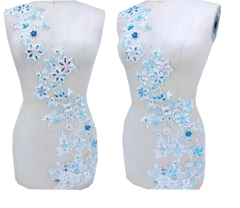 Luxuriöser Strassapplikations-Perlen-Langapplikations-Patch, Hochzeits-Brautkleid Helle Diamant-Applikations-Formal-Kleid-Accessoires Luxuriöser Strassapplikations-Perlen-Langapplikations-Patch, Hochzeits-Brautkleid Helle Diamant-Applikations-Formal-Kleid-Accessoires von LovelylaceStore
