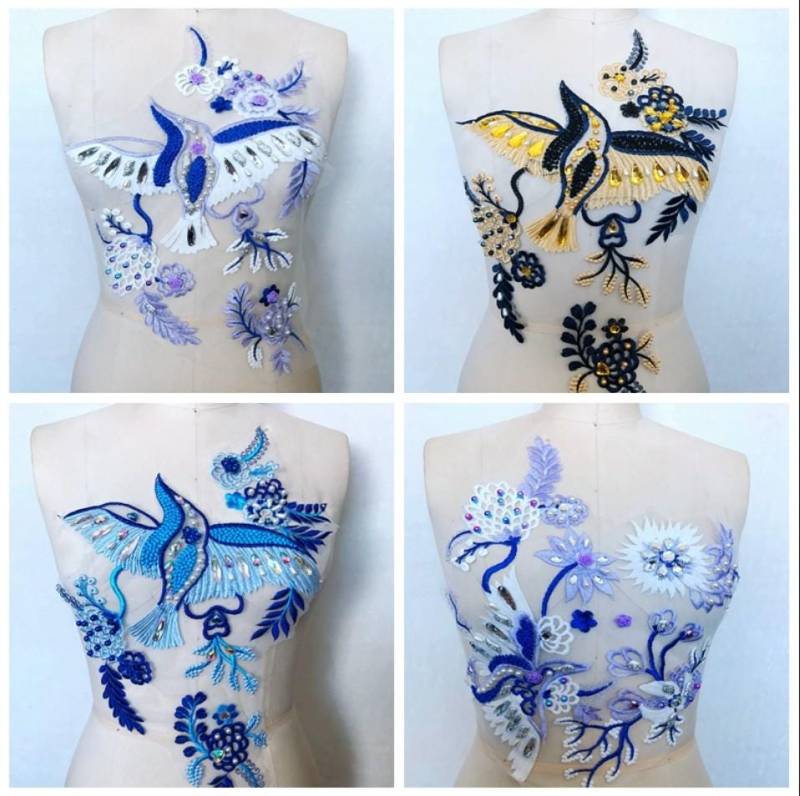 Perlen Blumenstickerei Spitze Applikation, Brautkleid Patch, Gestickte Applikationen von LovelylaceStore