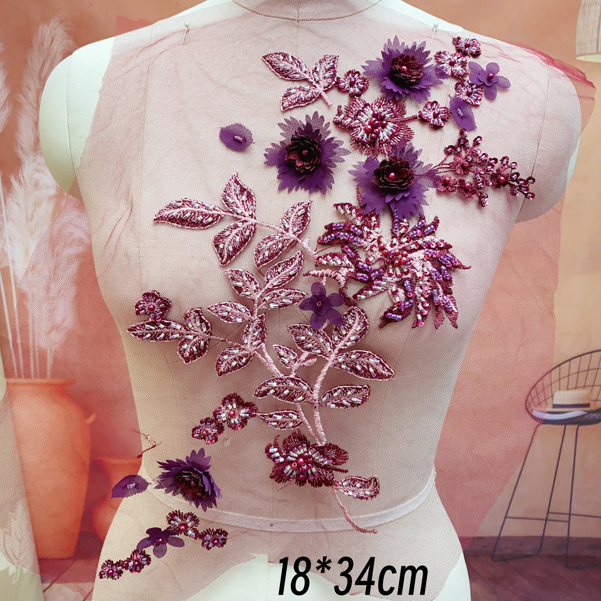 Solide Perlen Blumen Stickerei Spitze Applikation Patch, Brautkleid Applikation, Abendkleid Gestickte Applikationen Solide Perlen Blumen Stickerei Spitze Applikation Patch, Brautkleid Applikation, Abendkleid Gestickte Applikationen von LovelylaceStore