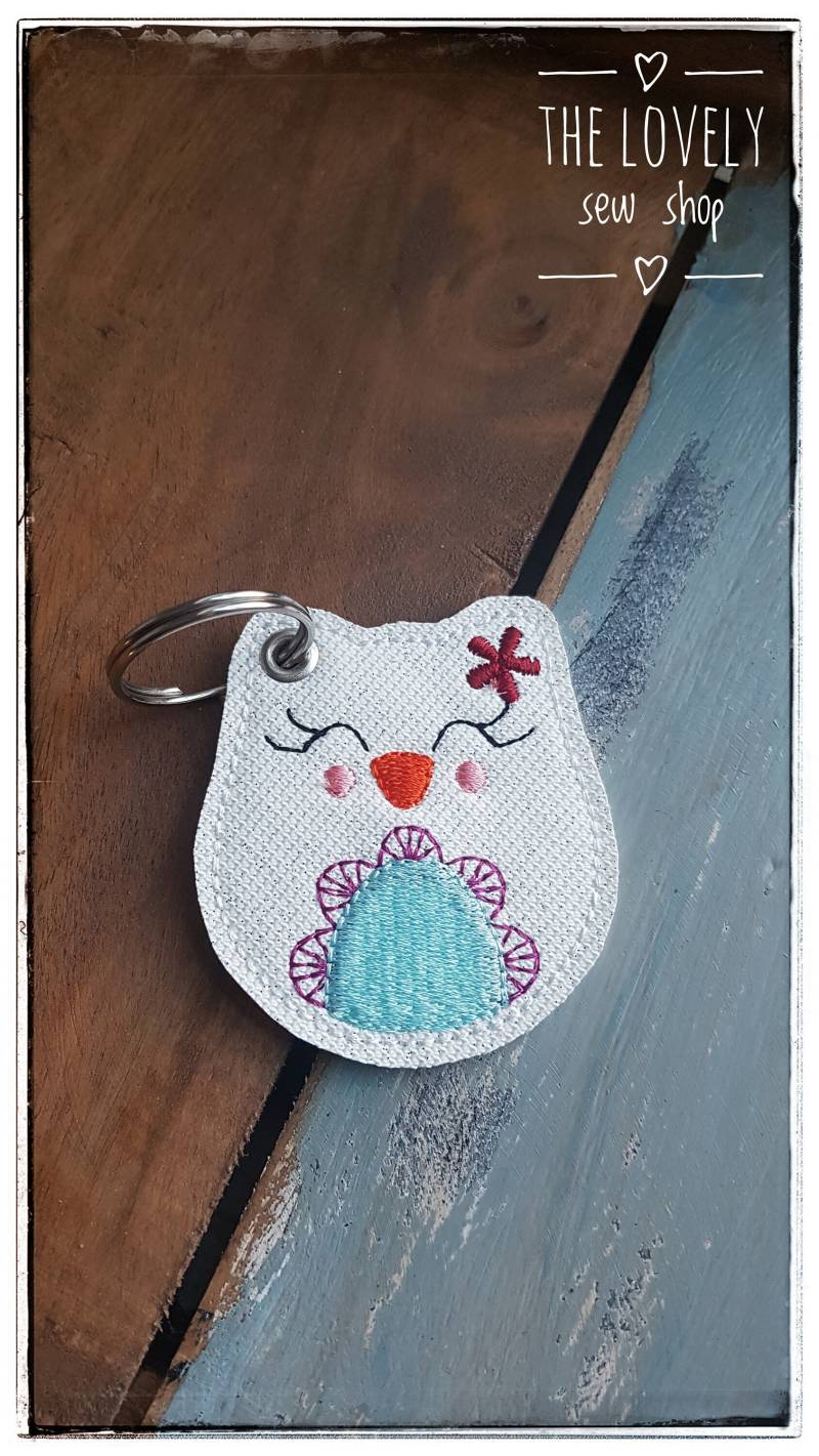 Schlüsselanhänger Eule, Weiß von LovelysewshopDE