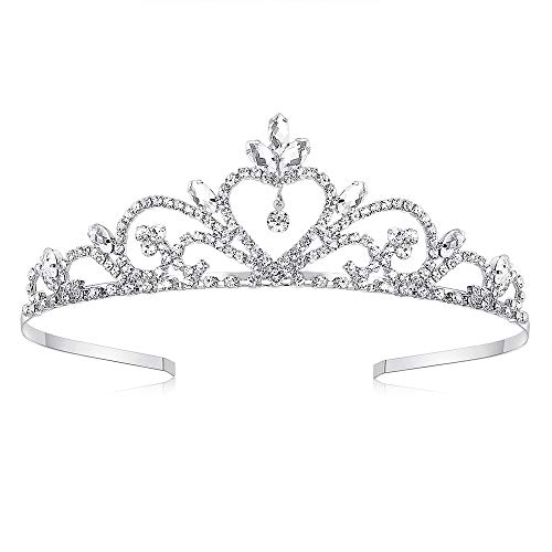 Lovelyshop Prinzessinnen-Diadem mit Strasssteinen, silberfarben von Lovelyshop