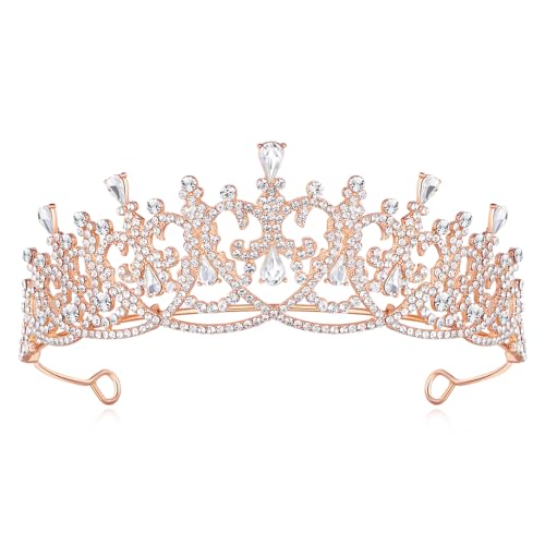 Lovelyshop Tiara aus Metalllegierung für Damen auf Partys mit floralem Kristall, Large, metall Lovelyshop Tiara aus Metalllegierung für Damen auf Partys mit floralem Kristall, Large, metall von Lovelyshop