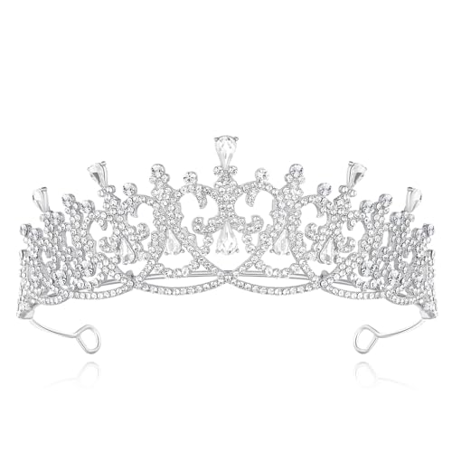 Lovelyshop Tiara aus Metalllegierung für Damen auf Partys mit floralem Kristall, Large, metall Lovelyshop Tiara aus Metalllegierung für Damen auf Partys mit floralem Kristall, Large, metall von Lovelyshop
