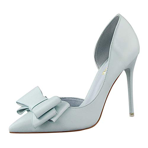 Damen Bogenknoten Spitze Geschlossene Zehen Stilettos PU Oberfläche High Heel Slip On Kleid Pumps für Party Wedding Night Club 10.5 cm Damen Bogenknoten Spitze Geschlossene Zehen Stilettos PU Oberfläche High Heel Slip On Kleid Pumps für Party Wedding Night Club 10.5 cm von Lovelysi