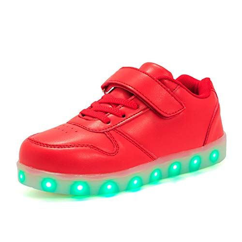 Lovelysi Kinder Junge Mädchen 7 Farbe USB Aufladen LED Schuhe Leuchtend Sportschuhe Farbwechsel Sneaker Turnschuhe für Junge Mädchen Geburtstagsgeschenk von Lovelysi